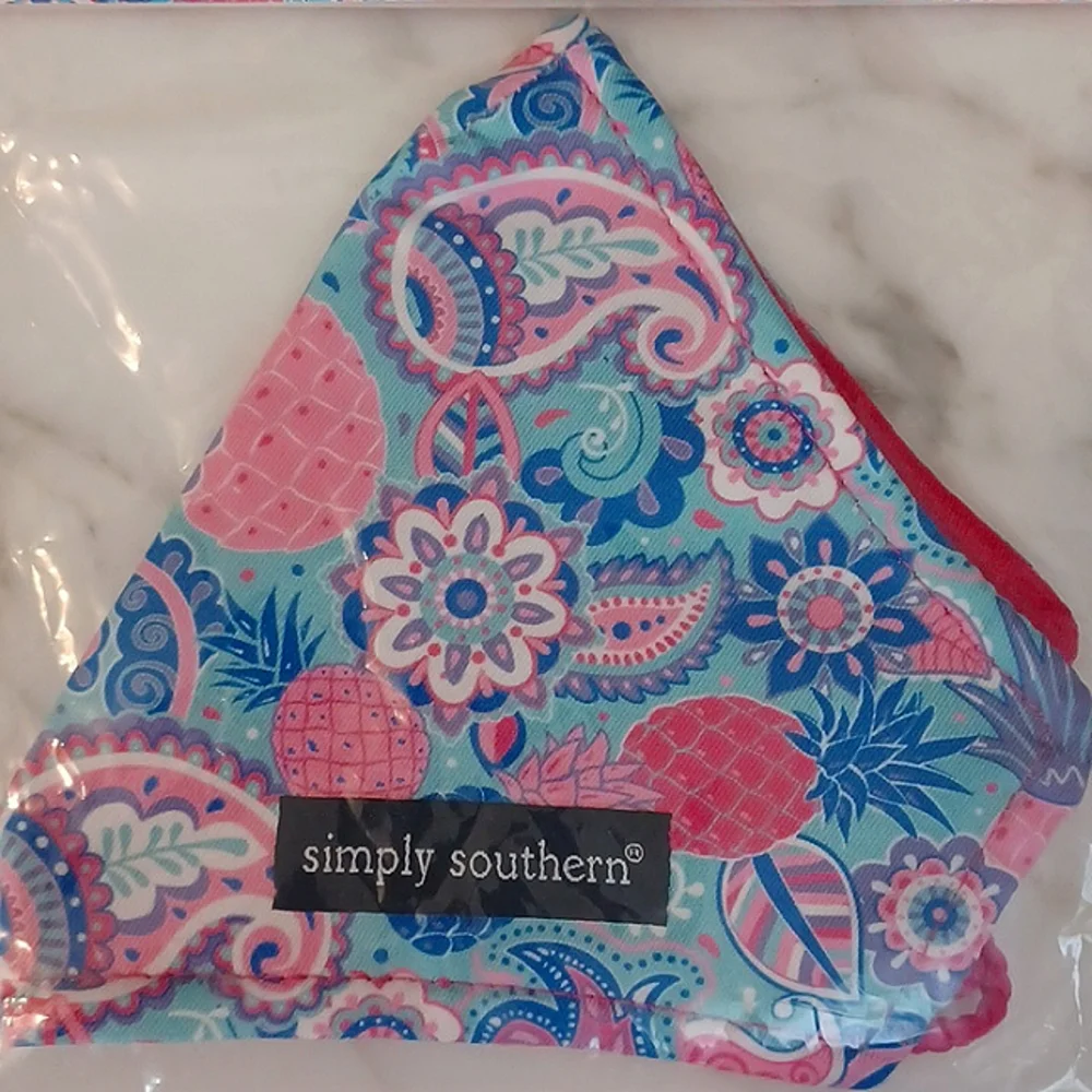 Simply Southern face mask pineapple and floral print simply soft mask new w/ tag